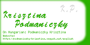 krisztina podmaniczky business card